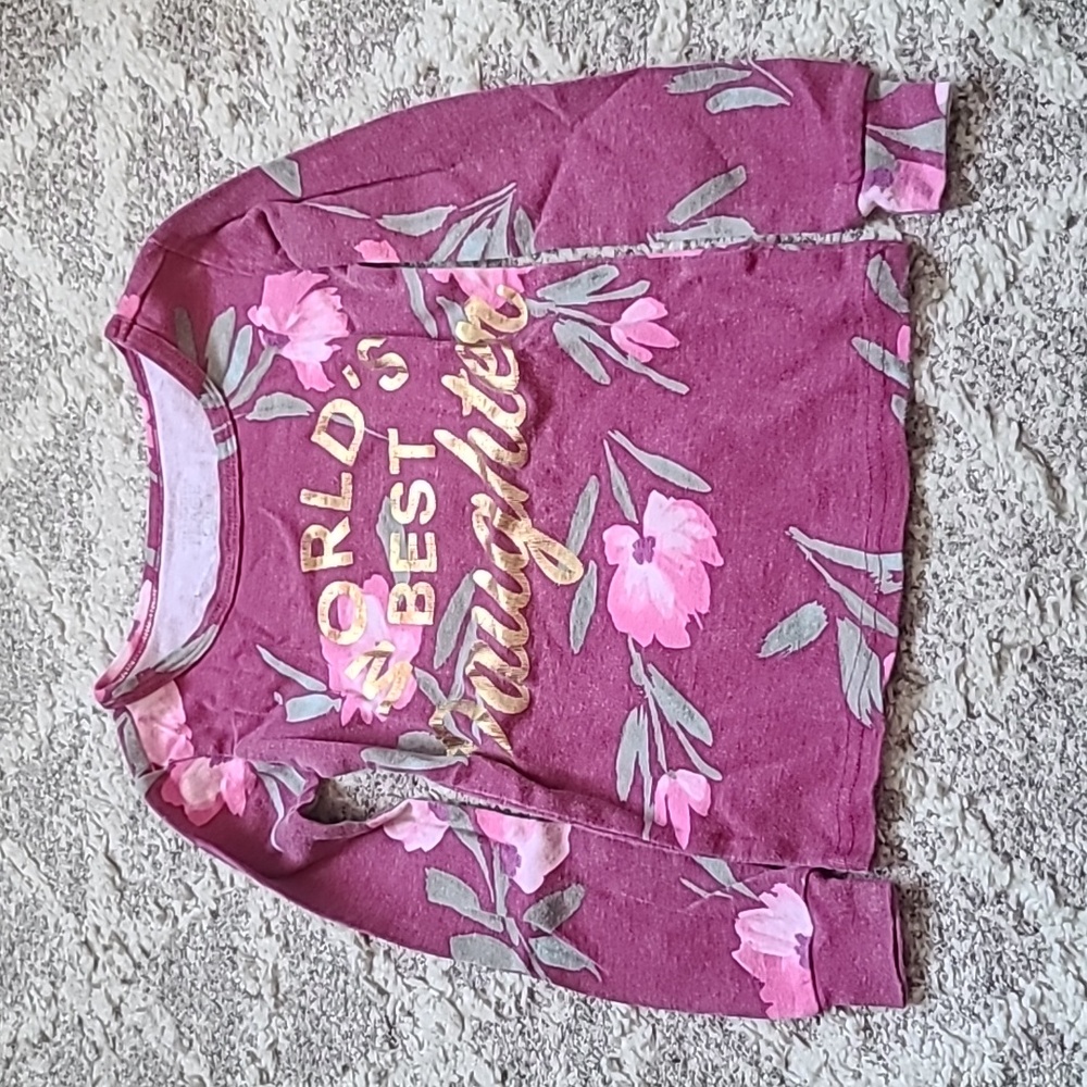 10 for $25 - The Children's Place Girls 3T Purple "World's Best Daughter" PJ Top